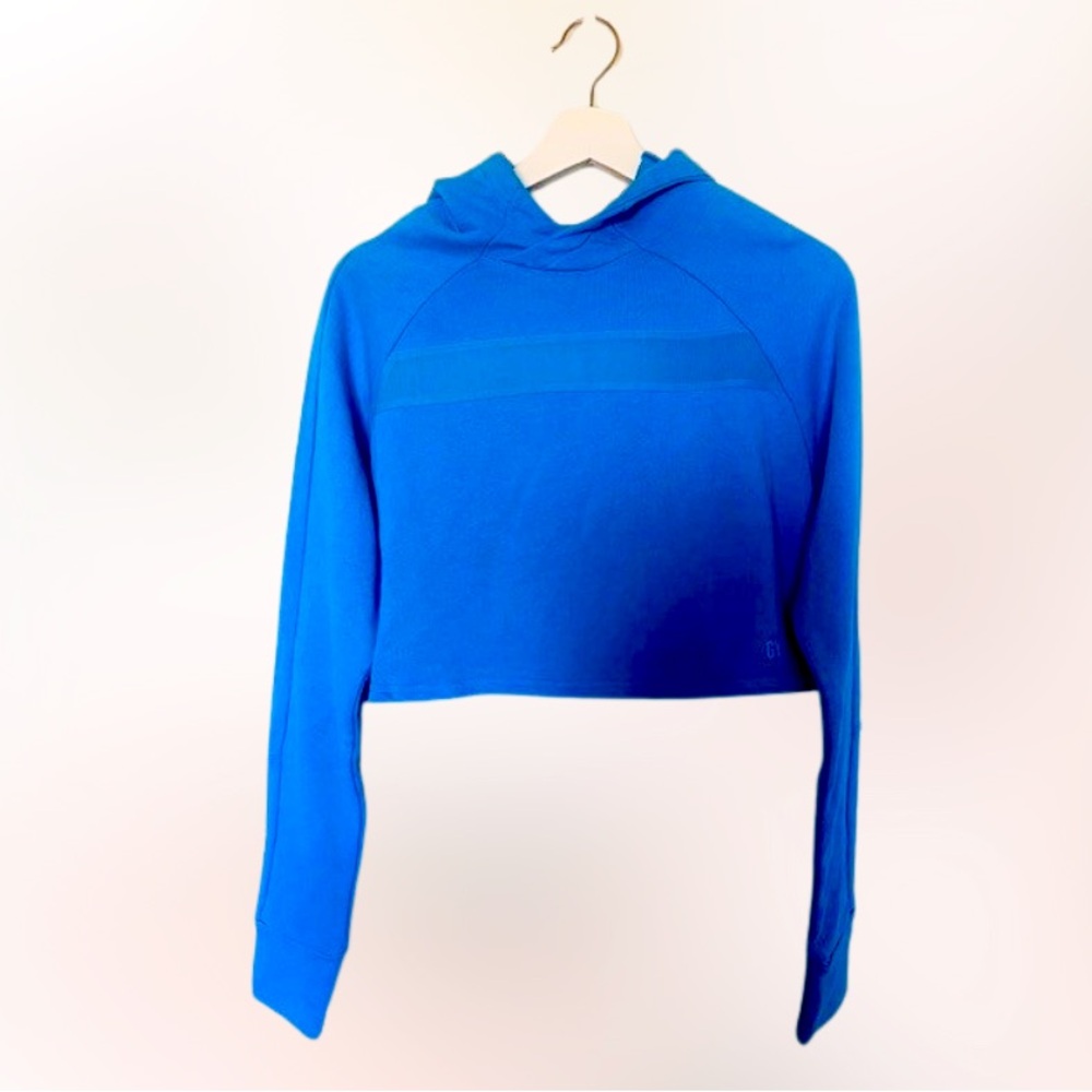 Gymshark Blue Cropped Hoodie - Small